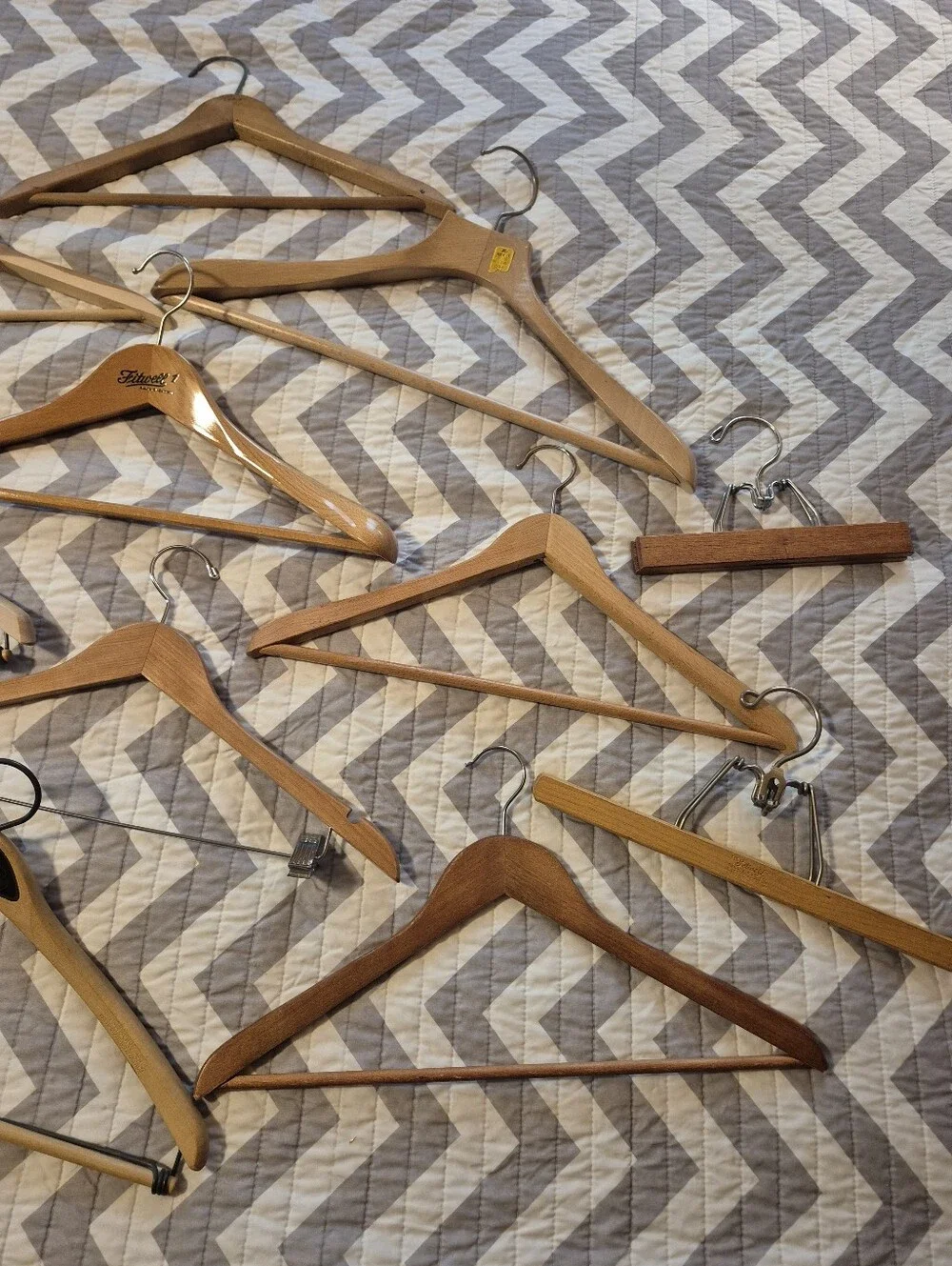 12pc. Vintage Wood Clothing Shirts/Pants Hanger Bundle